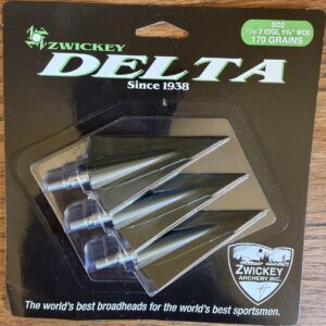 Zwickey Delta 2 Blade 11/32″ 170 Gr Screw-In Broadheads – 3 Pk